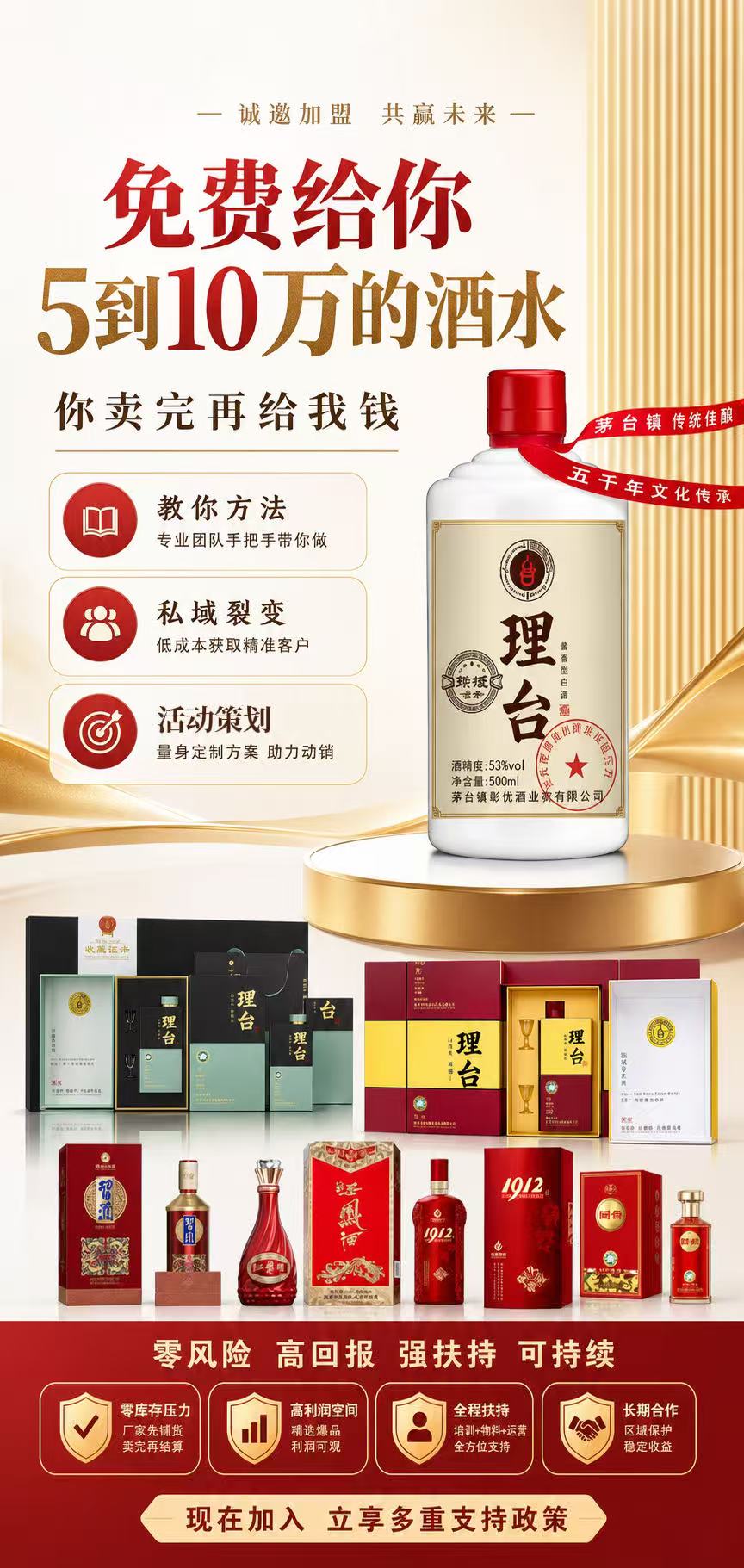 私域卖酒 免费给你供5-10万酒水 无抵押卖完再给我成本